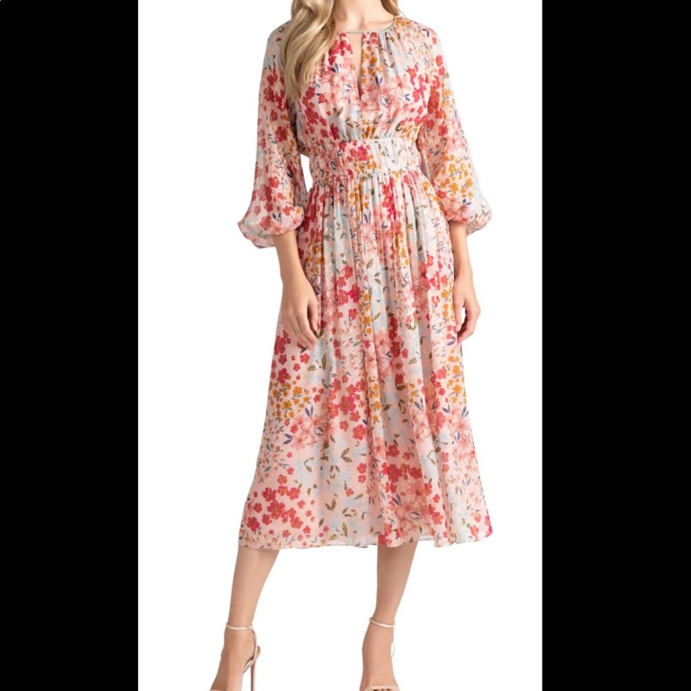 Shoshanna Taura Blouson Sleeve Silk Blend Dress NWT Size 0